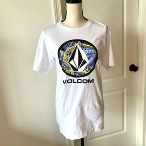NWOT VOLCOM White Graphic Tee Shirt—SZ. Small